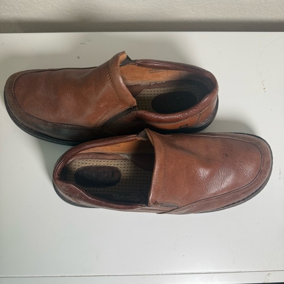 Born Men’s Brown Leather Slip On Loafers Size 12 Comfort Work Shoes - Picture 2 of 7